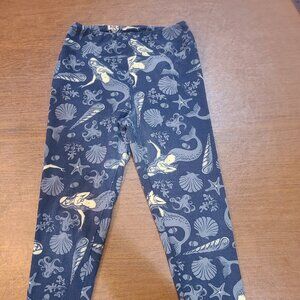 Lularoe Navy mermaid leggings OS Euc